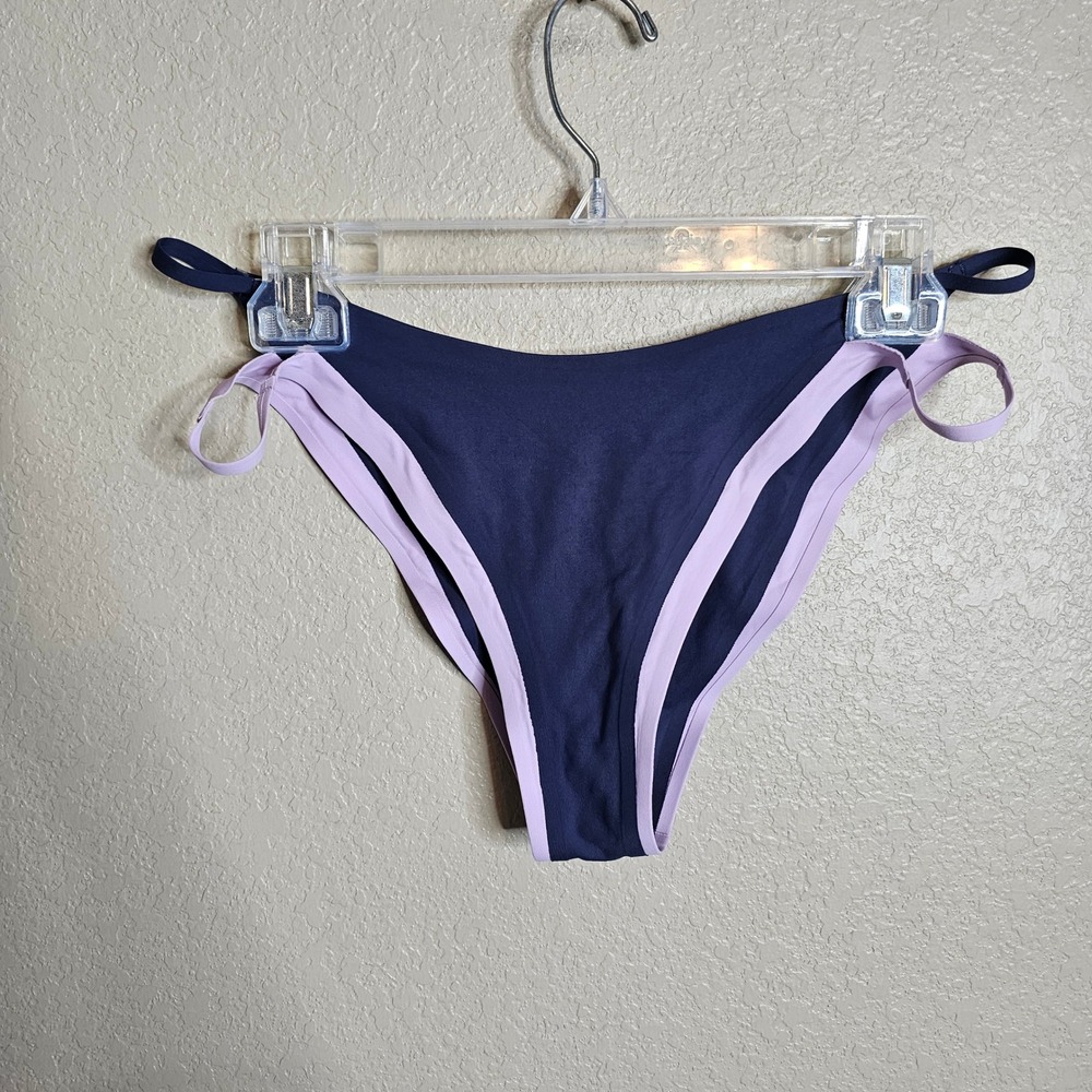 L Space Alana Underwire Top, Billie Bitsy Bottom Bikini Set Navy Lilac Large XL - Picture 5 of 10